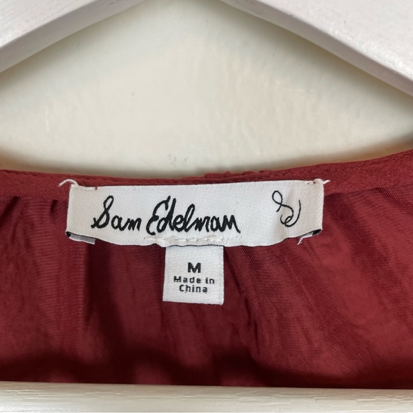 Sam Edelman Varick V-Neck Satin Blouse Size Medium - Picture 5 of 9